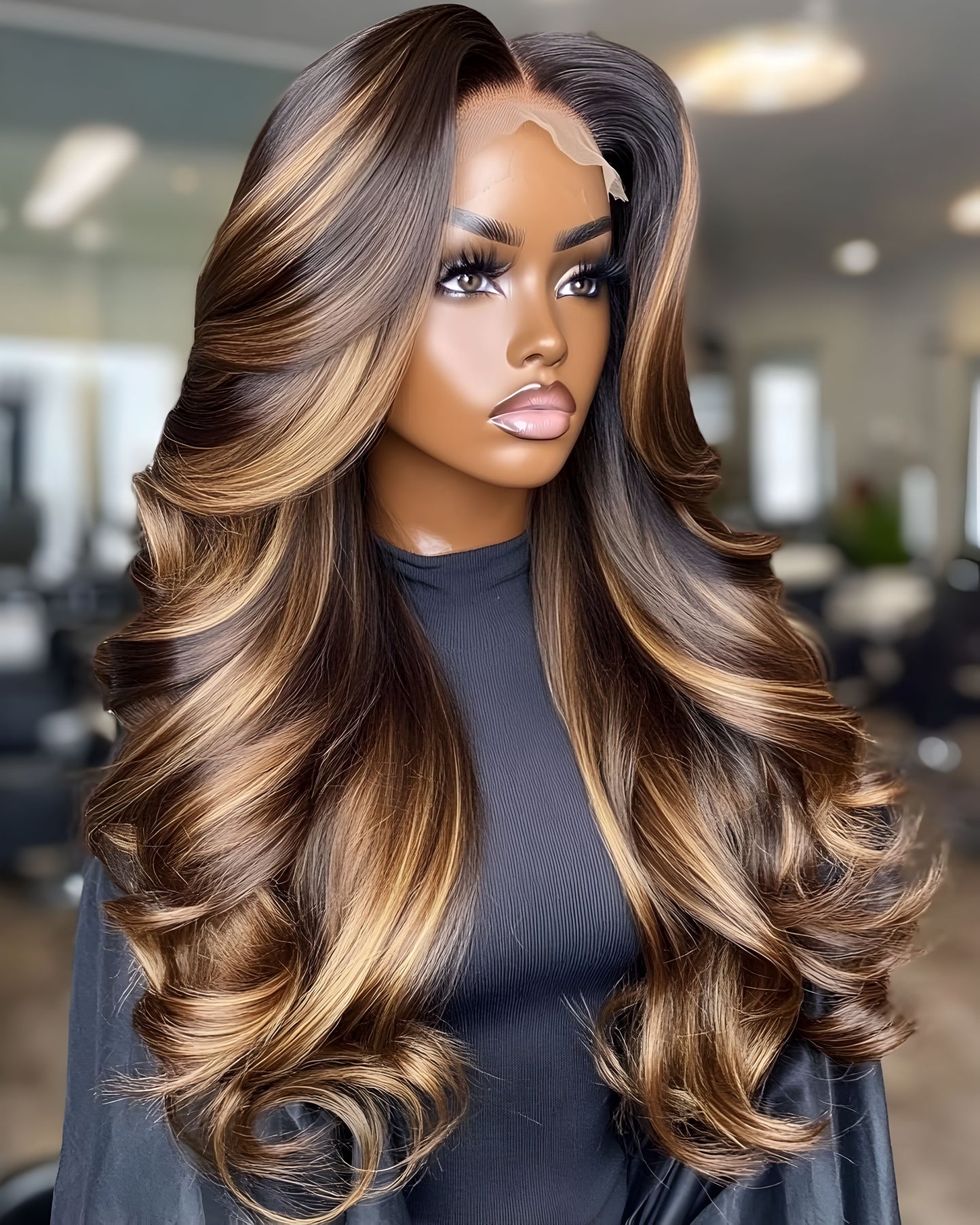 13x4 Body Wave Human Hair Wig Highlight P4/27 Color