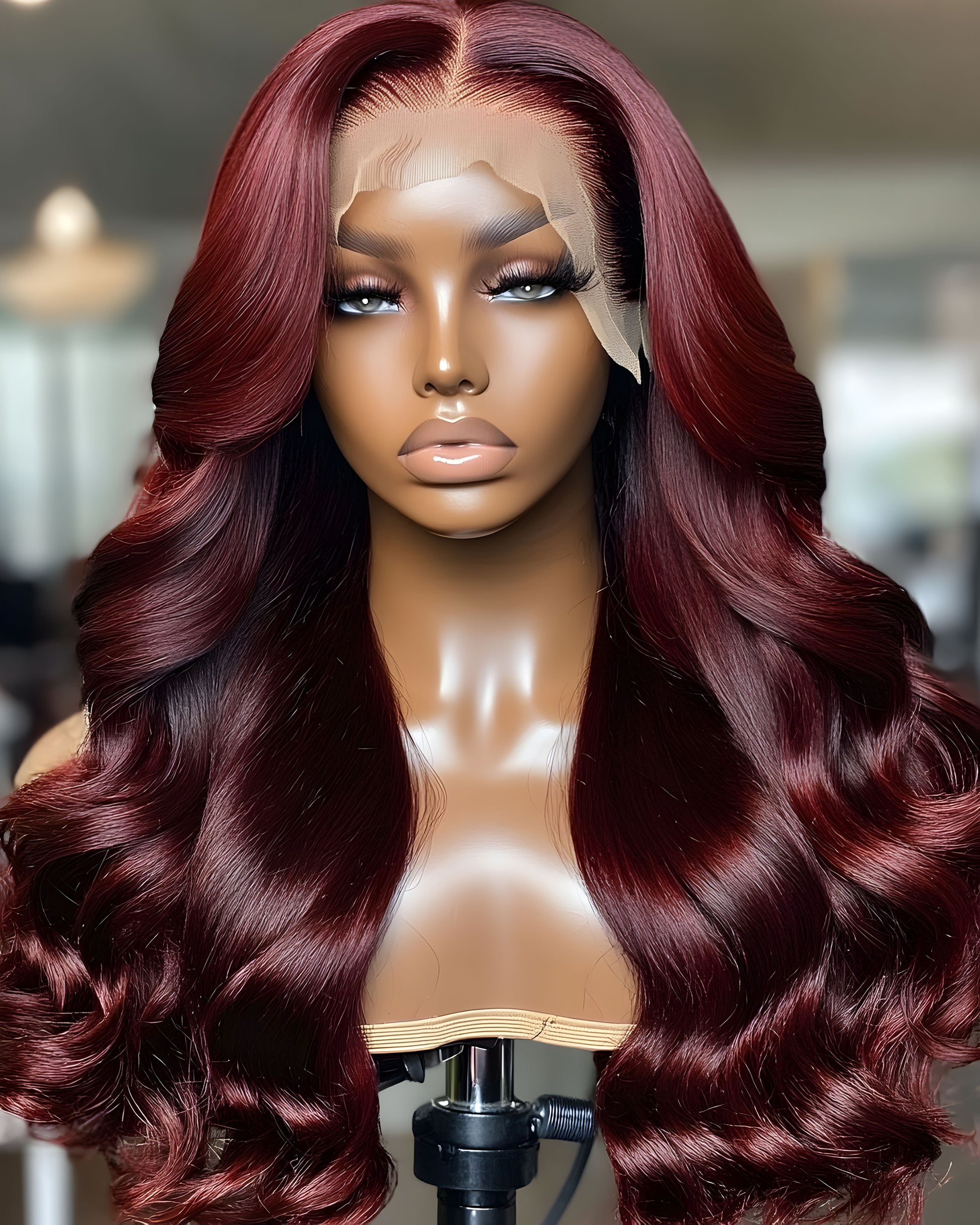 13x4 Straight Human Hair Wig 99J Color