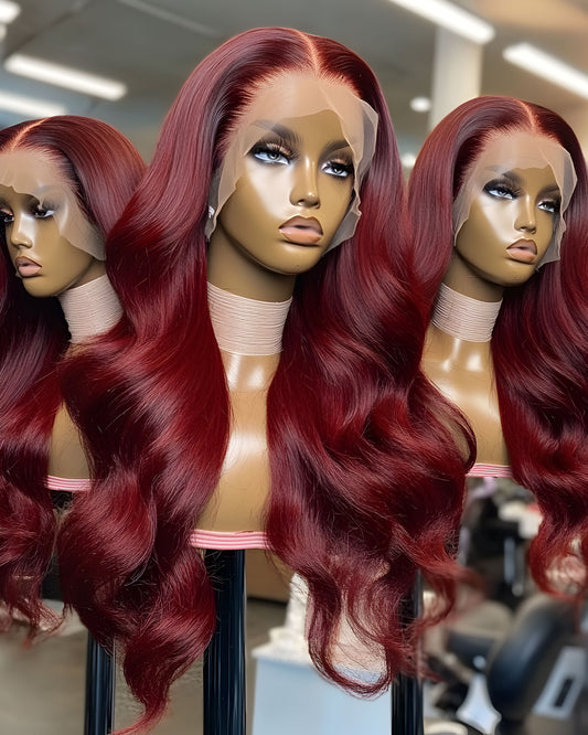 13x4 Straight Human Hair Wig 99J Color