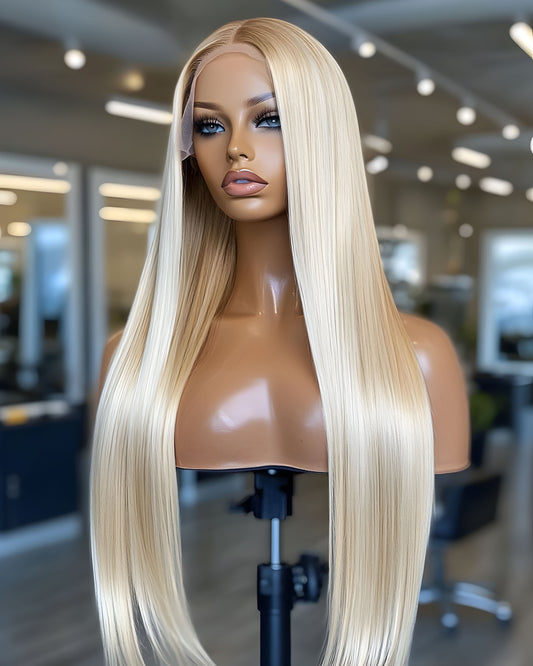 13X4 HUMAN HAIR WIG Blonde 613 Color HD LACE