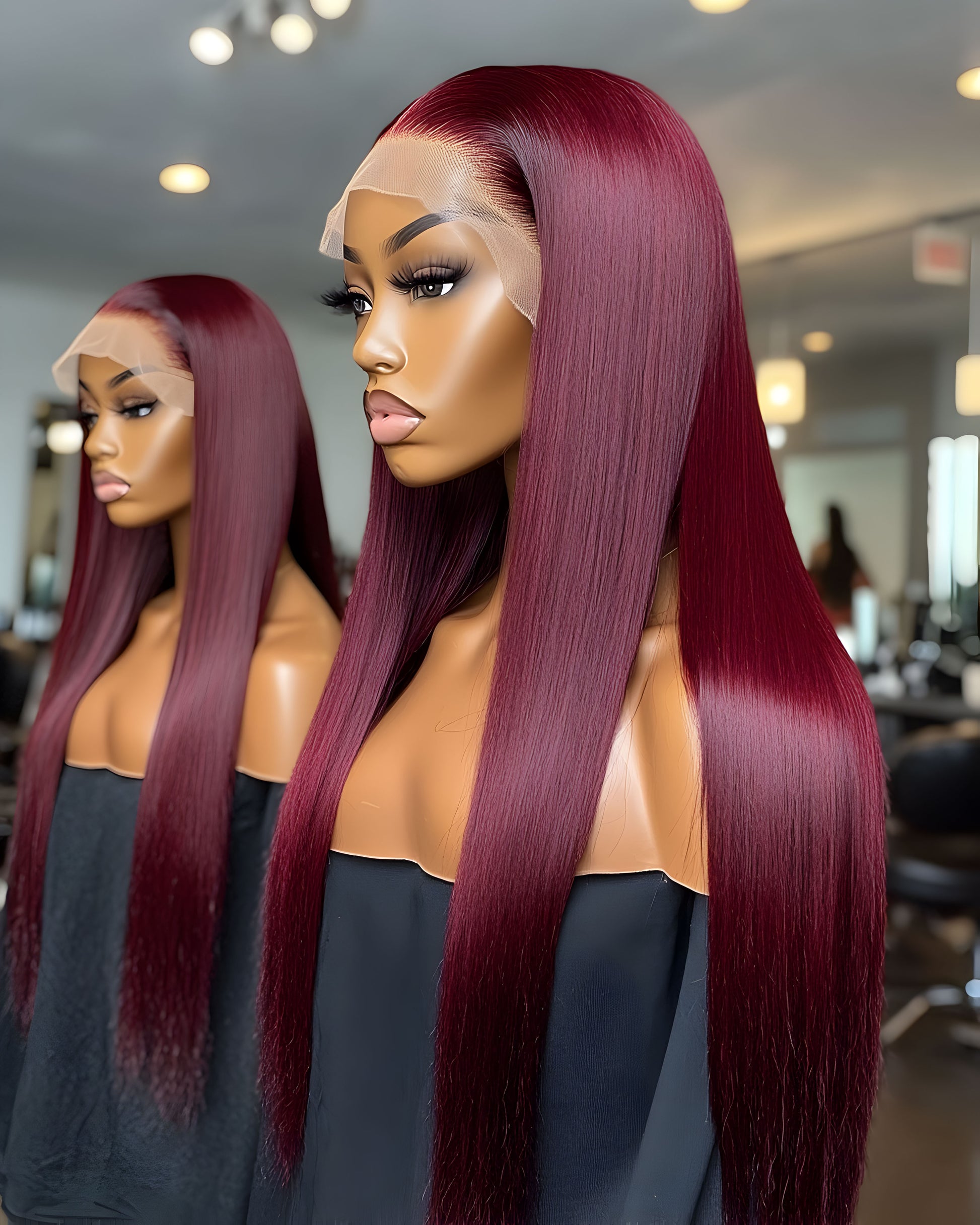13x4 Straight Human Hair Wig 99J Color